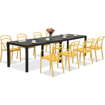 BICA King Double/Vague антрацит оранжев комплект градински мебели за 8 души Bica (BC439ANT-8xBC312TU)