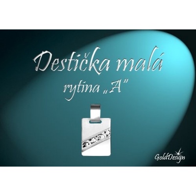 Gold Design Destička malá A přívěsek stříbřený GD747