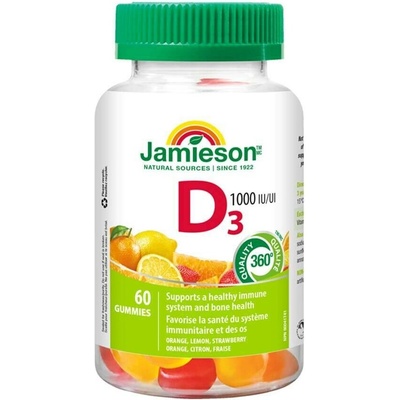 Jamieson Vitamín D3 1000 IU 60 želatinových pastilek