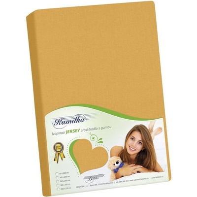 Bellatex jersey prostěradlo Kamilka hořčicové 180x200