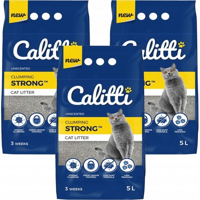 CALITTI Strong Unscented Podstielka pre mačky z bentonitu bez zápachu 5 l