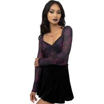 KILLSTAR Дамско боди KILLSTAR - Petalshade - Black/Pink - KSRA012967