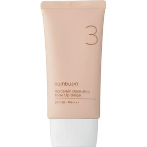 numbuzin No. 3 Porcelain Base-skip Tone Up Beige - 3-в-1 изравняващ тена крем 50мл