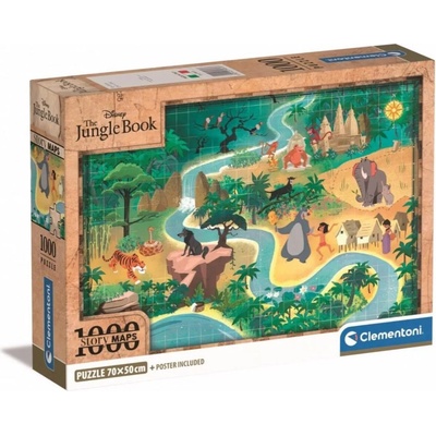 Clementoni Compact Story Maps The Jungle Book 1000 dílků