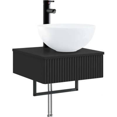 vidaXL Мивка за измиване, монтирана на стена Черно 40 x 41 x 40, 5 см (890179)