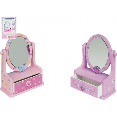 Teddies Zrcadlo šperkovnice zásuvka dřevo