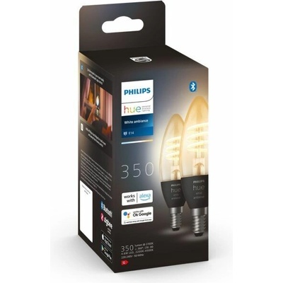 Philips 8719514411869 Hue White Ambiance Filament žiarovka sviečka E14 4,6W/300lm 2200-4500K 2-set