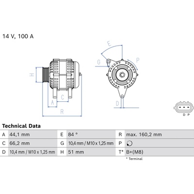 Alternátor BOSCH 0 986 084 990 (0986084990)