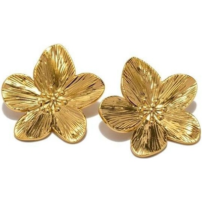 Impress Jewelry náušnice z chirugické oceli Havajský ibišek zlaté 2407231644373531