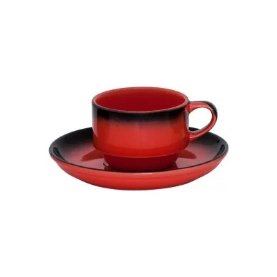 Gural Porselen - Marmaris Black/Red Чашка с чинийка 230ml. (NBNEO02CT631KMZS) (0180547)