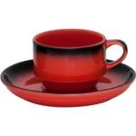 Gural Porselen - Marmaris Black/Red Чашка с чинийка 230ml. (NBNEO02CT631KMZS) (0180547)