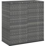 Кутия за градински възглавници PE ратан 100x49x103, 5 см сива