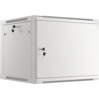 Lanberg rack cabinet 19" wall-mount 9U/600x600 for self-assembly with metal door grey (flat pack) (WF01-6609-00S)