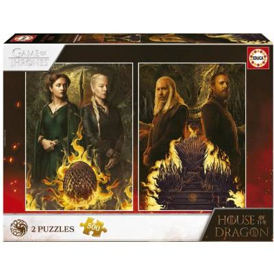 Educa Пъзел Educa Game of Thrones, House of the Dragon, 2x500 части