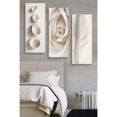 ASIR Sada nástěnných obrazů BÍLÁ RŮŽE 70 cm MDF