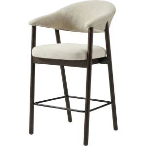 Unique Furniture Кафяв/кремав тапициран бар стол с подлакътници (височина на седалката 67 cm) Elk - Unique Furniture (49130200)
