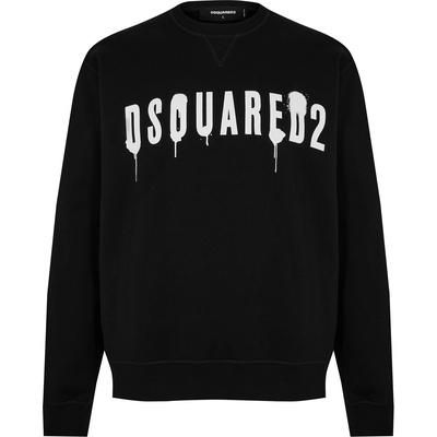Dsquared2 Блуза DSQUARED2 Logo Spray Cool Sweater - Black