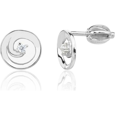 Jan Kos jewellery Stříbrné náušnice s bílým zirkonem MHT-793