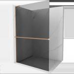 Mexen Kioto+ L душ кабина с рафт Walk-in 90 x 200 см, графит, матова мед - 800-090-123-65-40 (800-090-123-65-40)