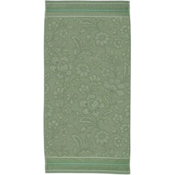 Pip Studio Jasmine Jacquard bavlněná froté osuška tmavě zelená 70 x 140 cm