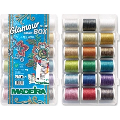 Vyšívací nitě PES Madeira Glamour 12 Smartbox (18x200m)