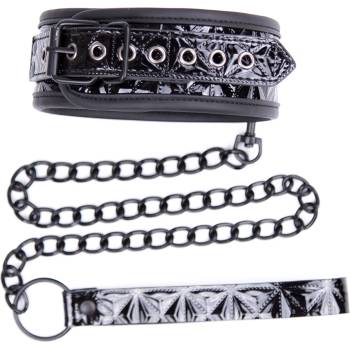 SuperLove Neo Diamond Collar with Leash Black