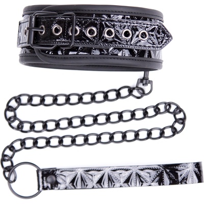 SuperLove Neo Diamond Collar with Leash Black