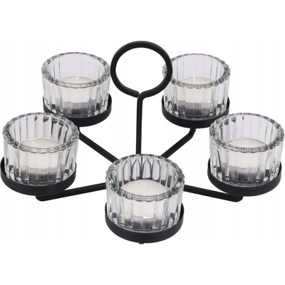 Home Styling Collection Svícen na tealight, kov a sklo, 21 x 21 x 12 cm