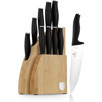 Berlingerhaus Sada nožů se stojanem BAMBOO 10 ks Matte Black Collection