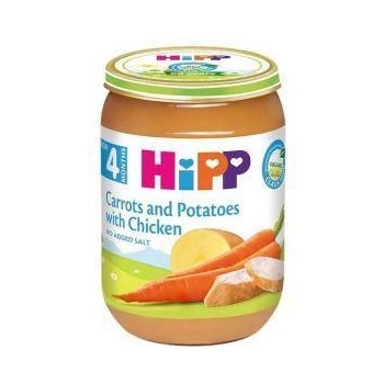 HiPP Био пюре от моркови и картофи с пиле hipp, 4+ месеца, 190гр
