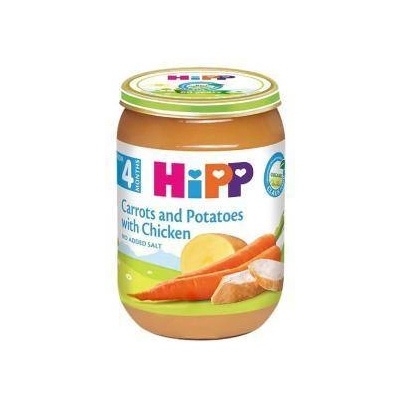 HiPP Био пюре от моркови и картофи с пиле hipp, 4+ месеца, 190гр