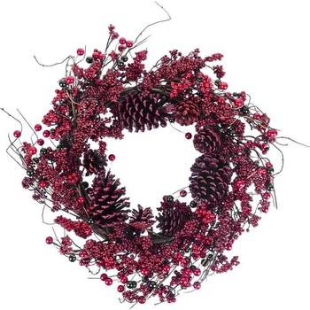 MagicHome Veniec z prútia čečina červený 60 x 60 x 15 cm