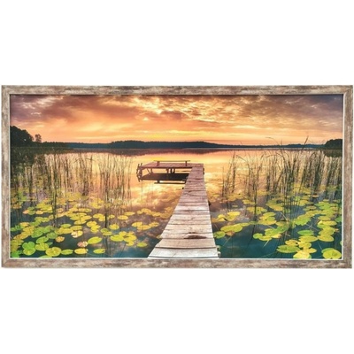 Bondecor Obraz v rámu tisk na papír lepený na MDF desku, 50x100 cm, 4-Krajina