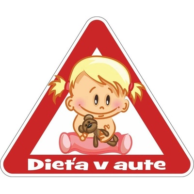 Samolepka na auto - dieťa v aute (dievča)