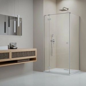 Radaway Квадратна душ кабина с люлееща се врата Radaway Essenza KDJ 120x120 см, матово никелово-прозрачно покритие, лява (1385042-91-01L+1384054-01-01)