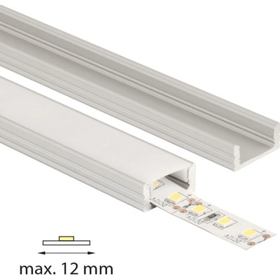 ML-761.021.02.1 Přisazený hliníkový profil PH, 17x8 mm, včetně mléčného difuzoru, 1 m