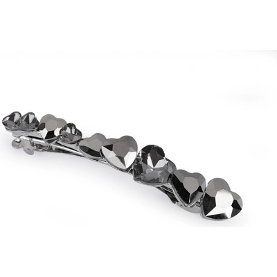 Prima-obchod Francouzská spona do vlasů srdce, barva 2 black diamond