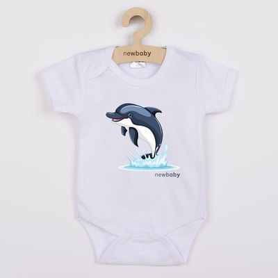Detské body s potlačou New Baby Dolphin krátky rukáv