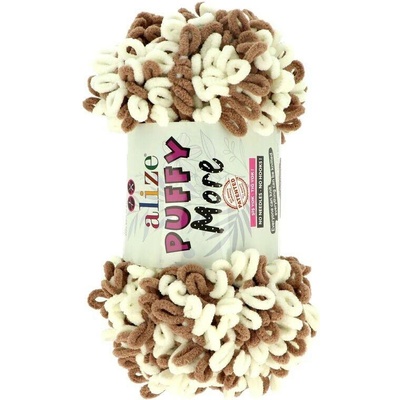 Alize Puffy More 6563 béžová s hnědou