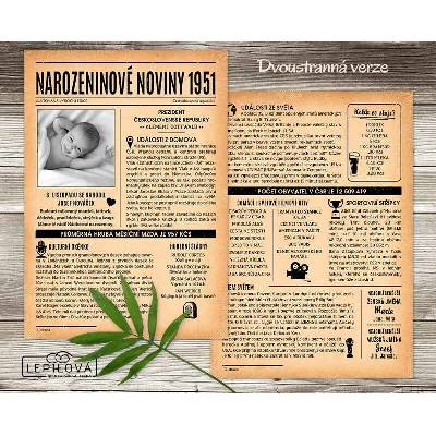 Narozeninové noviny 1951 – jednostranné až čtyřstranné