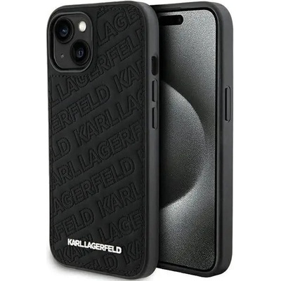KARL LAGERFELD Кейс Karl Lagerfeld Quilted K Pattern за iPhone 15, черен