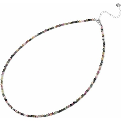 Agato Minerální náhrdelník s barevnými korálky turmalínu POL-N09/47L (Ag925/1000, 5 g)