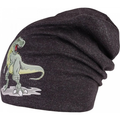 Dráče Bavlnená čiapka Dráča Pepe 22 dinosaurus čierna / melír