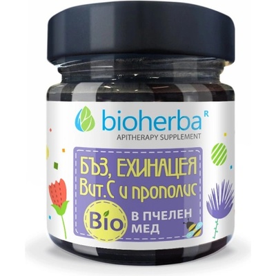 Bioherba Bio Honey with Ehinacea, Vitamin C, Elder and Propolis [280 грама]