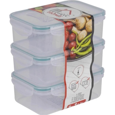 MagicHome Doza Lunchbox E810x3 1,0 lit obdĺžniková klip PP sada 3 ks Clip