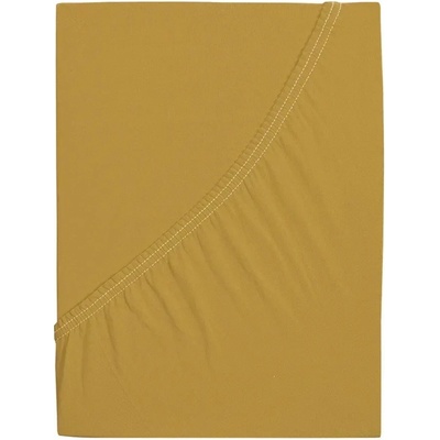 B.E.S. Petrovice bavlna prostěradlo Jersey Ideal hořčicové 160x200