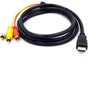  Кабел HDMI към 3 Чинча Besmart, 1.5 метра, Видеокабел за връзка, HDMI to 3 RCA