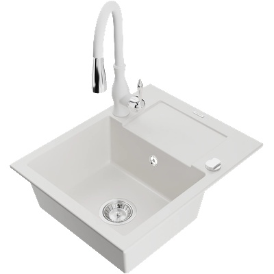 Mexen Enzo гранитна кухненска мивка с една камера с отцедник и кухненски (6506-20-672601-20)