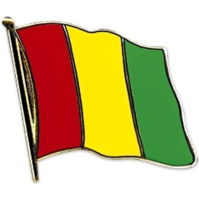 Odznak (pins) 20mm vlajka Guinea - farebný