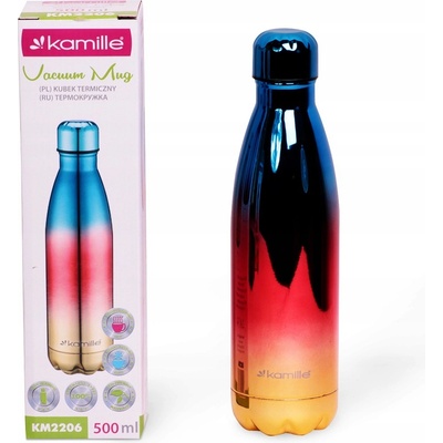 Kamille termohrnek 500 ml Ombre modrá červená